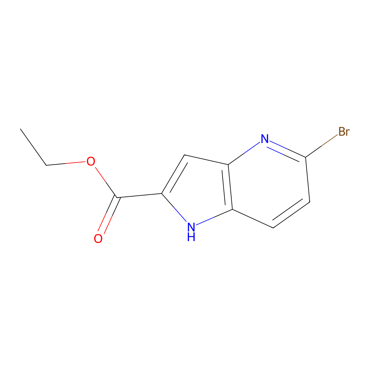 Ethyl 5-bromo-1H-pyrrolo[3,2-B]pyridine-2-carboxylate molecular structure, CAS 1255098-82-8