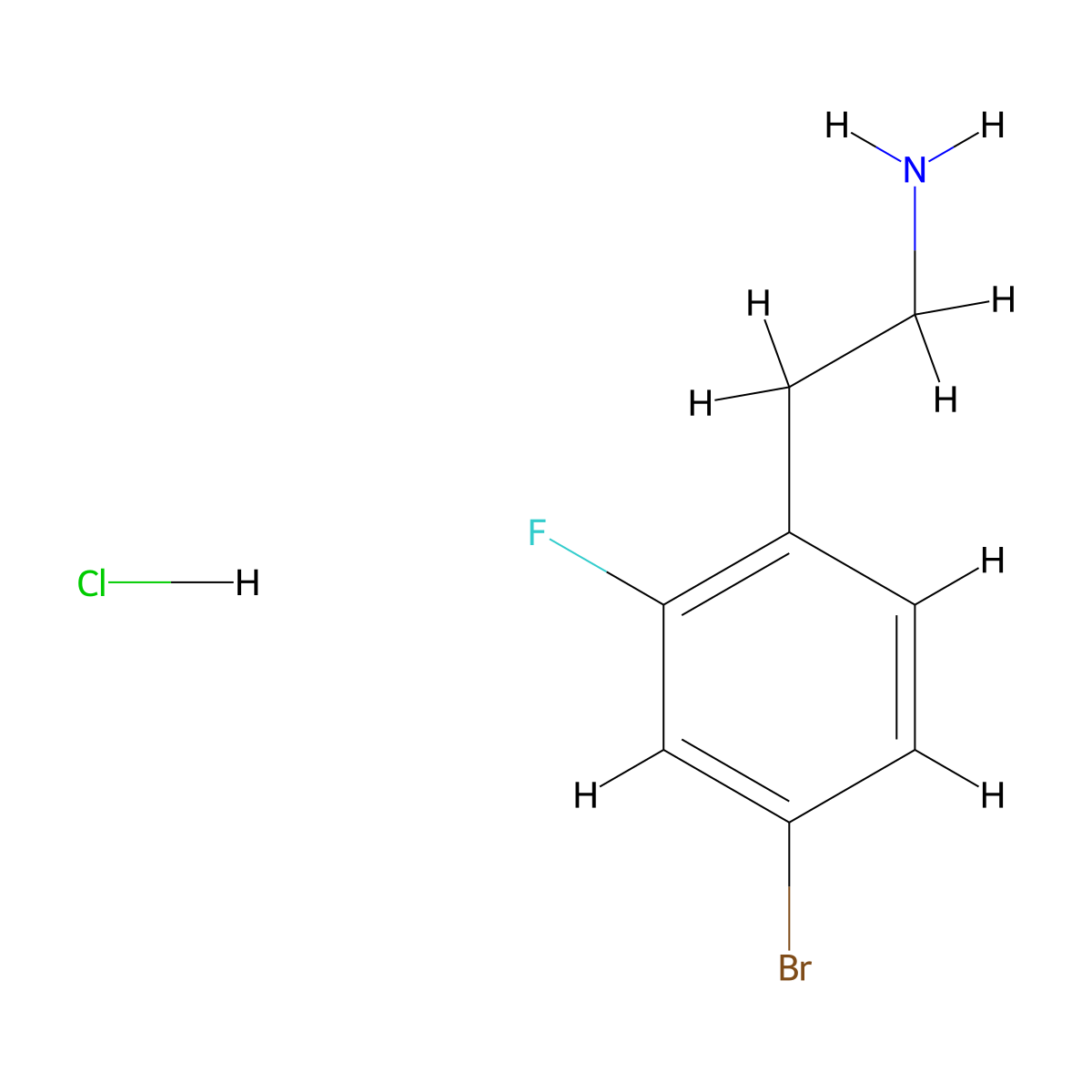 2-(4-Bromo-2-fluorophenyl)ethan-1-amine hydrochloride molecular structure, CAS 1255098-85-1