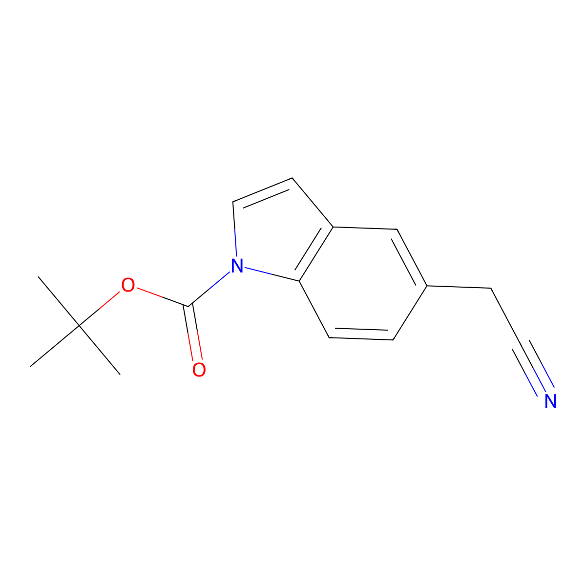 tert-Butyl 5-(cyanomethyl)-1H-indole-1-carboxylate molecular structure, CAS 1255098-95-3