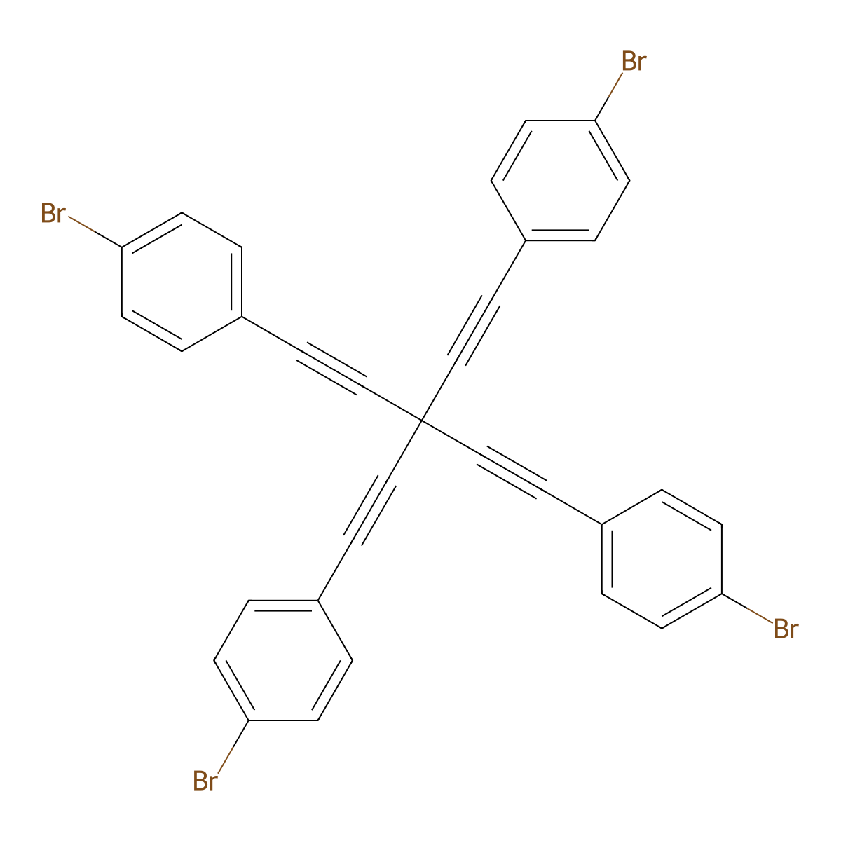 4,4'-(3,3-Bis((4-bromophenyl)ethynyl)penta-1,4-diyne-1,5-diyl)bis(bromobenzene) molecular structure, CAS 1255098-96-4