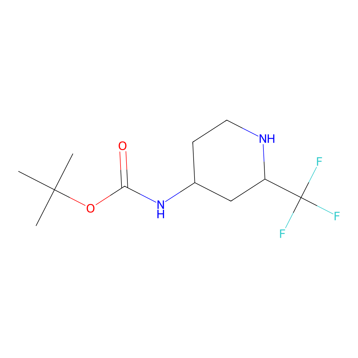 tert-Butyl (2-(trifluoromethyl)piperidin-4-yl)carbamate molecular structure, CAS 1255098-97-5