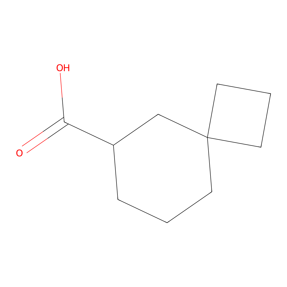 Spiro(3.5)nonane-6-carboxylic acid molecular structure, CAS 1255099-00-3