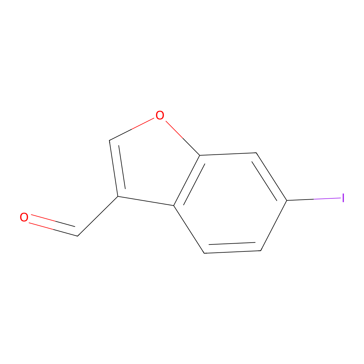 6-Iodobenzofuran-3-carbaldehyde molecular structure, CAS 1255099-10-5