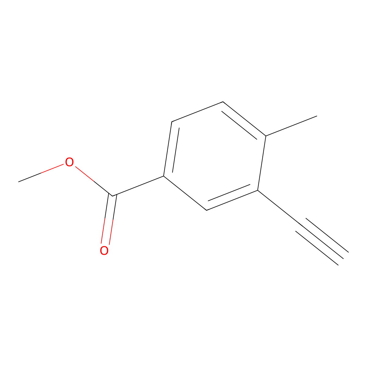 Methyl 3-ethynyl-4-methylbenzoate molecular structure, CAS 1255099-13-8