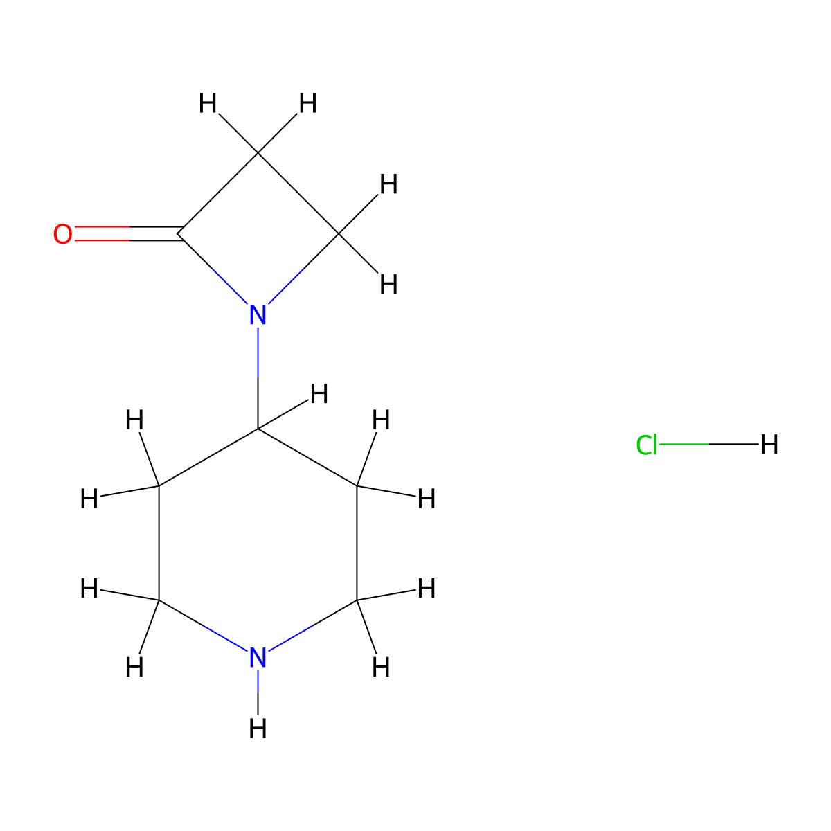 1-(Piperidin-4-yl)azetidin-2-one hydrochloride molecular structure, CAS 1255099-22-9