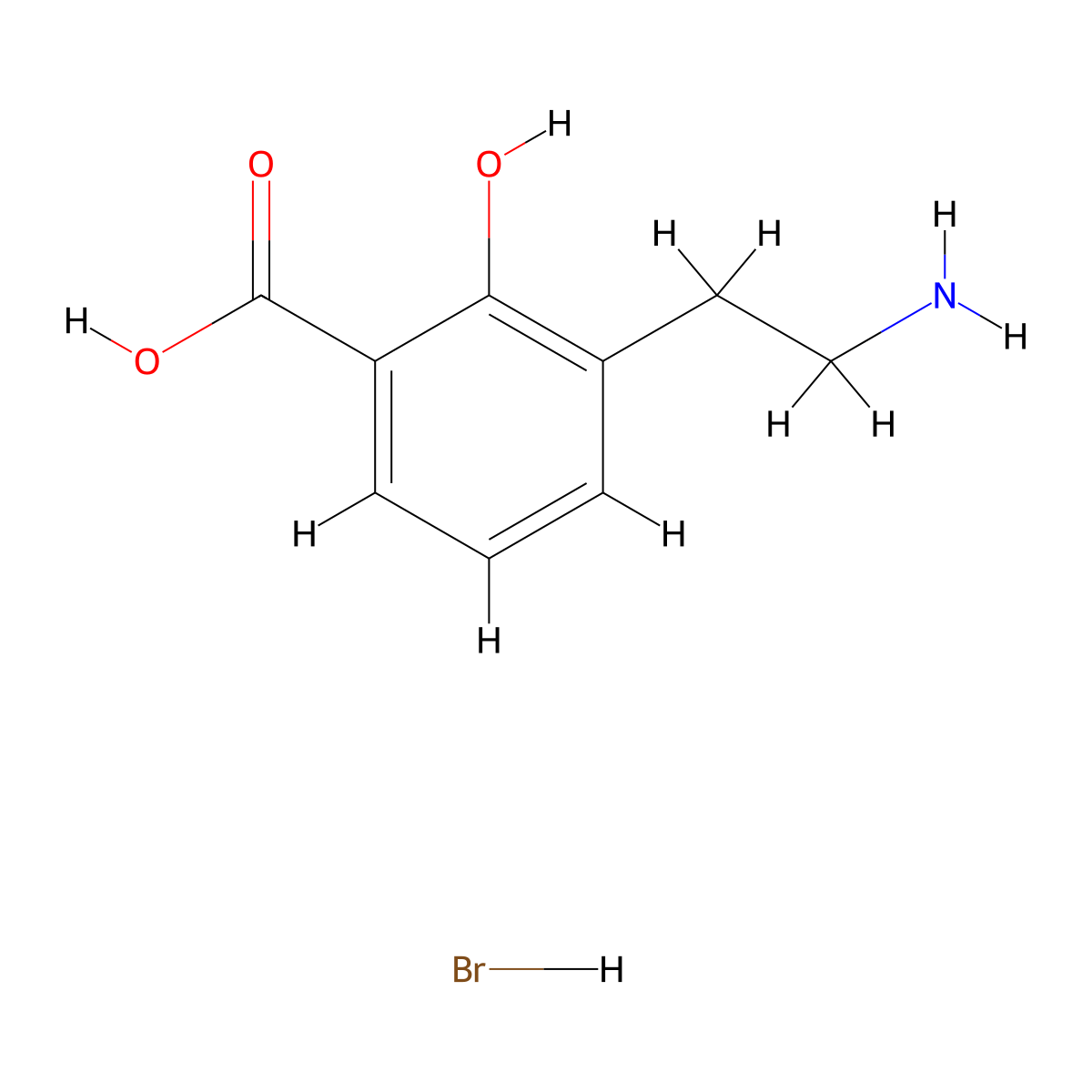 3-(2-Aminoethyl)-2-hydroxybenzoic acid hydrobromide molecular structure, CAS 1255099-23-0