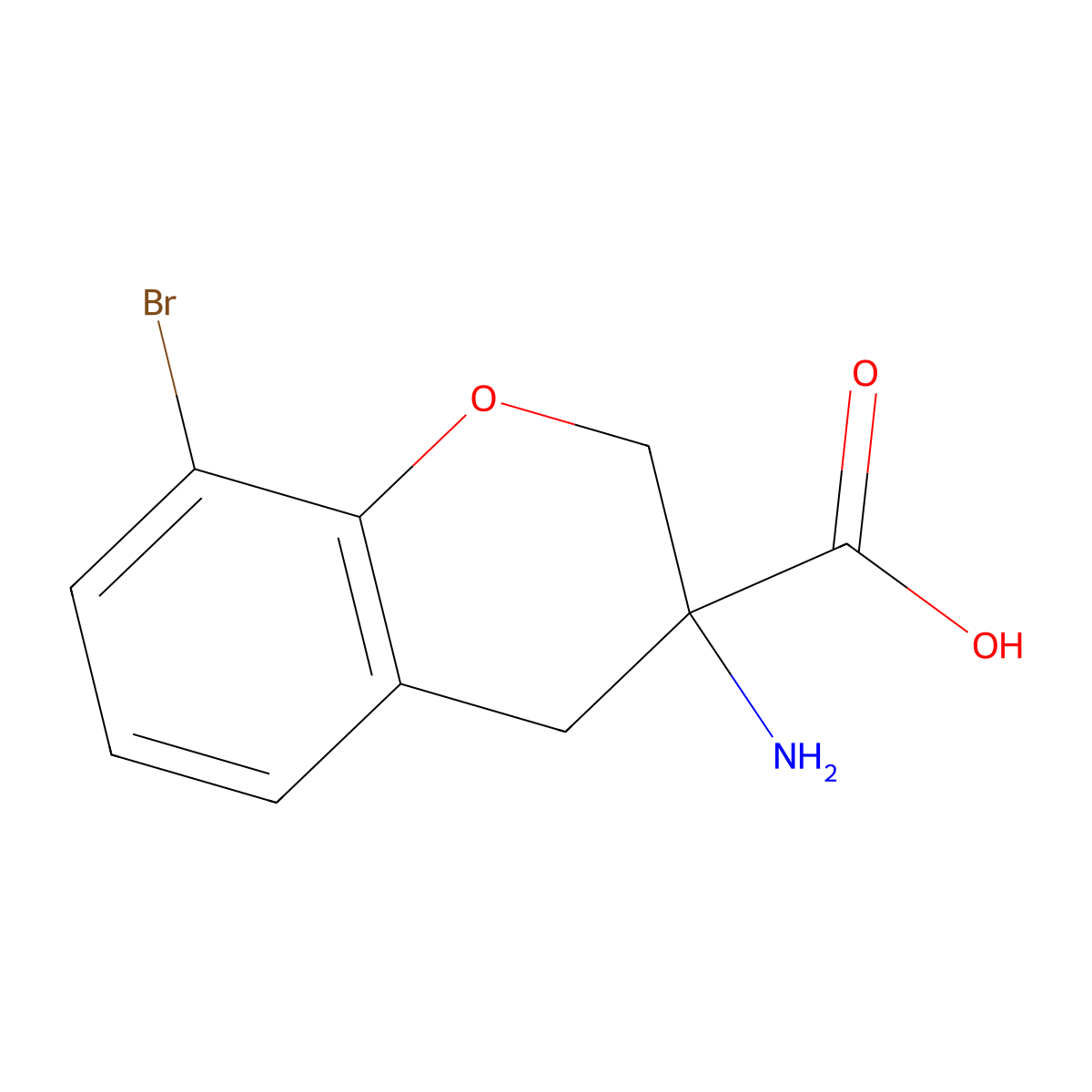 3-Amino-8-bromochroman-3-carboxylic acid molecular structure, CAS 1255099-30-9