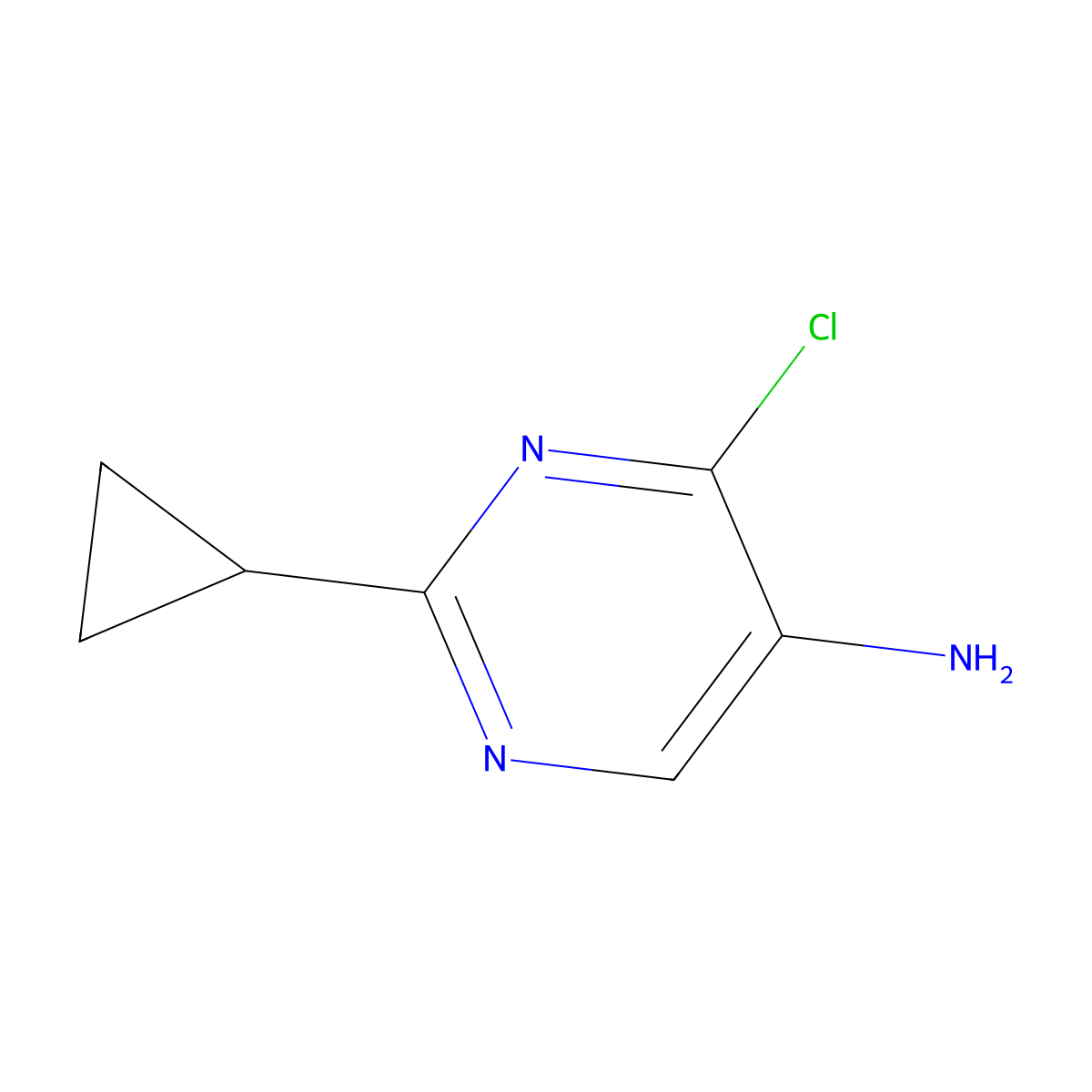 4-Chloro-2-cyclopropylpyrimidin-5-amine molecular structure, CAS 1255099-31-0