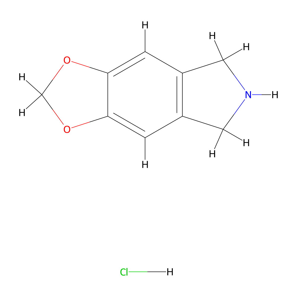 6,7-Dihydro-5H-[1,3]dioxolo[4,5-f]isoindole hydrochloride molecular structure, CAS 1255099-33-2