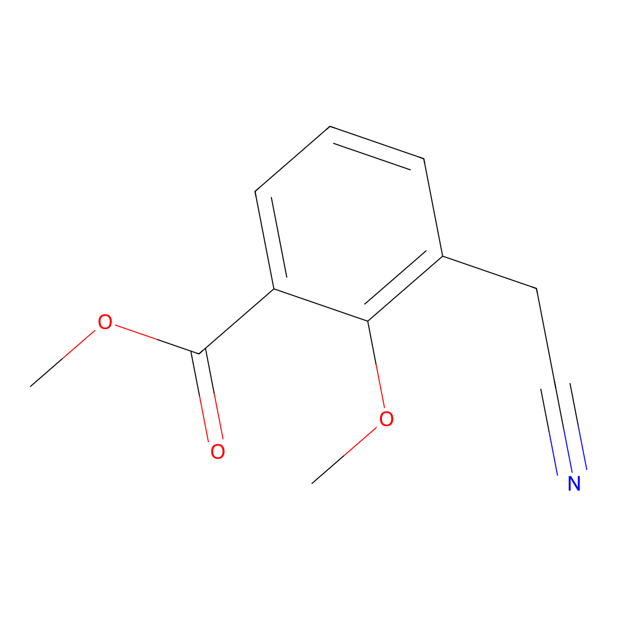 Methyl 3-(cyanomethyl)-2-methoxybenzoate molecular structure, CAS 1255099-42-3