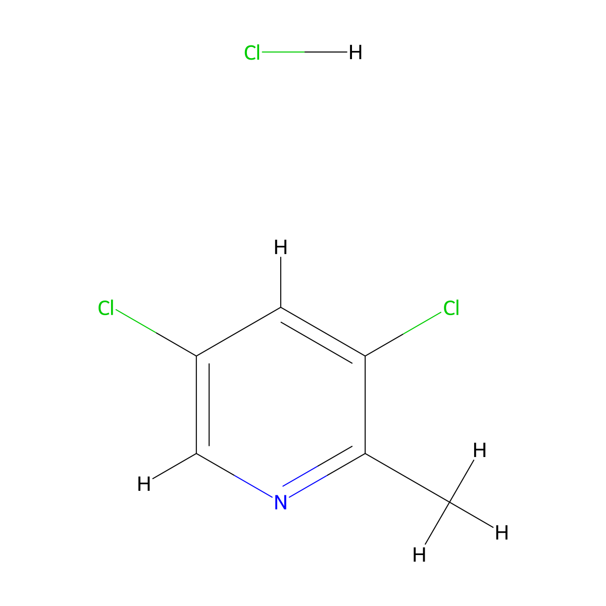 3,5-Dichloro-2-methylpyridine hydrochloride molecular structure, CAS 1255099-46-7