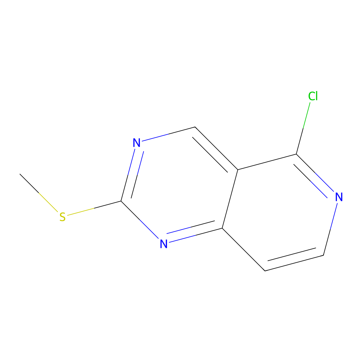 5-Chloro-2-(methylsulfanyl)pyrido(4,3-d)pyrimidine molecular structure, CAS 1255099-52-5
