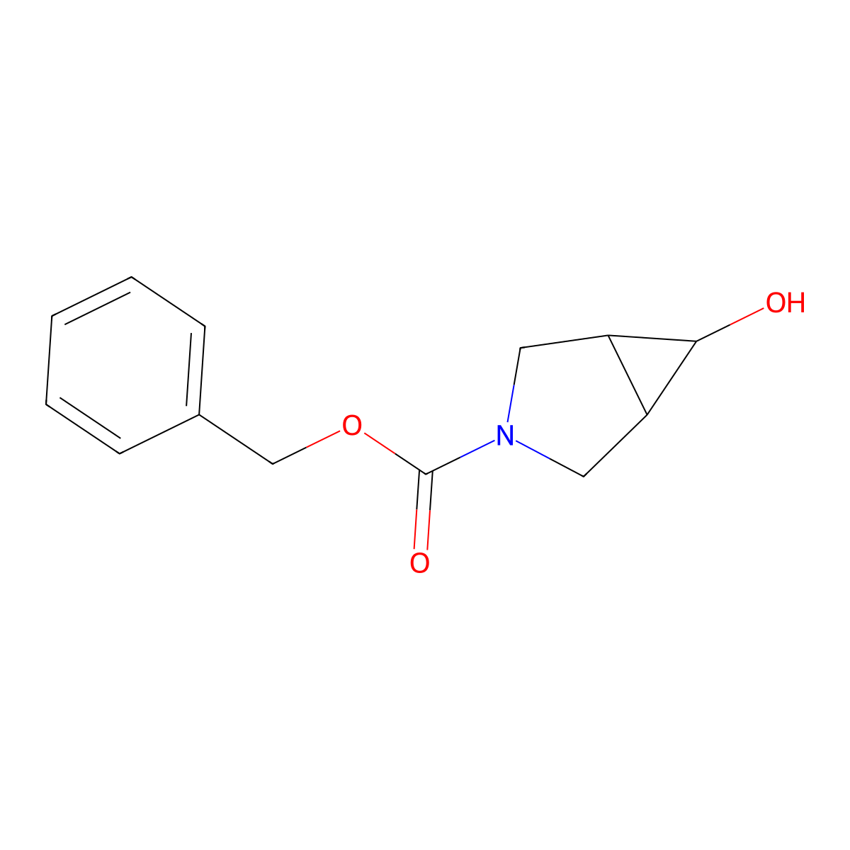 Benzyl 6-hydroxy-3-azabicyclo[3.1.0]hexane-3-carboxylate molecular structure, CAS 1255099-53-6