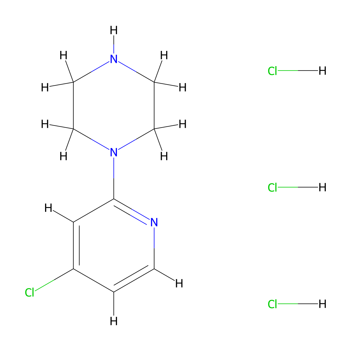 1-(4-Chloropyridin-2-yl)piperazine trihydrochloride molecular structure, CAS 1255099-59-2