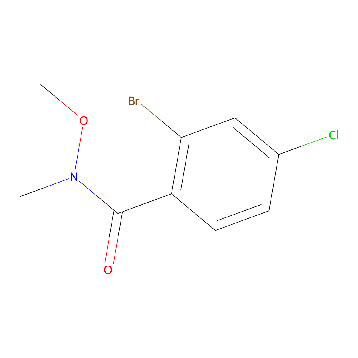 2-Bromo-4-chloro-N-methoxy-N-methylbenzamide molecular structure, CAS 1255099-63-8