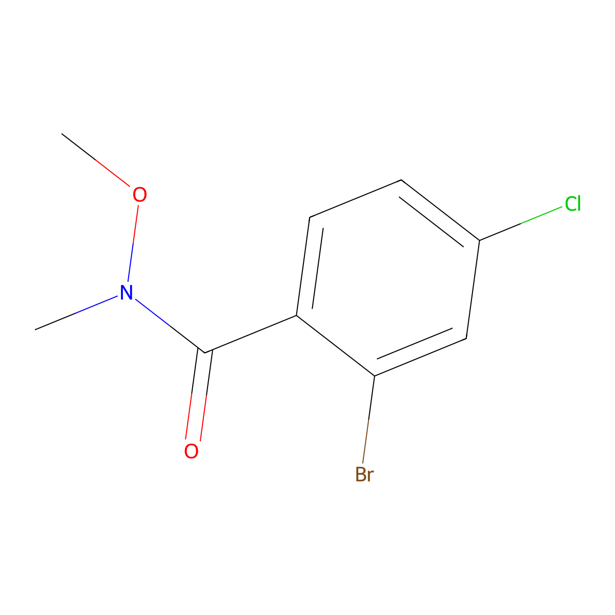 2-Bromo-4-chloro-N-methoxy-N-methylbenzamide molecular structure, CAS 1255099-63-8