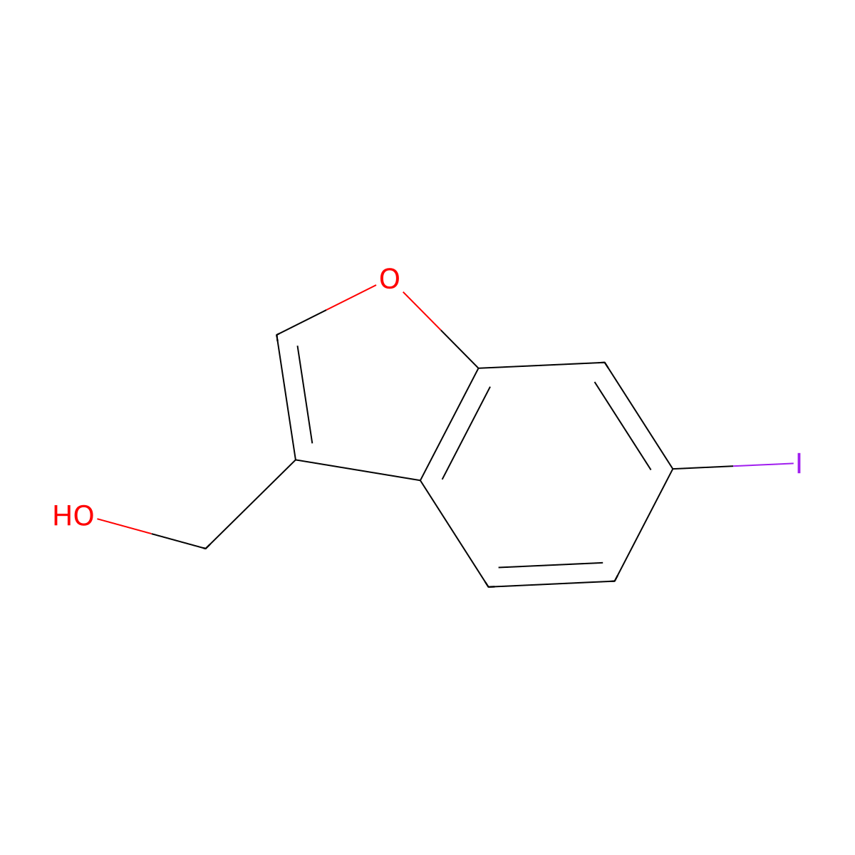 3-Hydroxymethyl-6-iodobenzofuran molecular structure, CAS 1255099-73-0