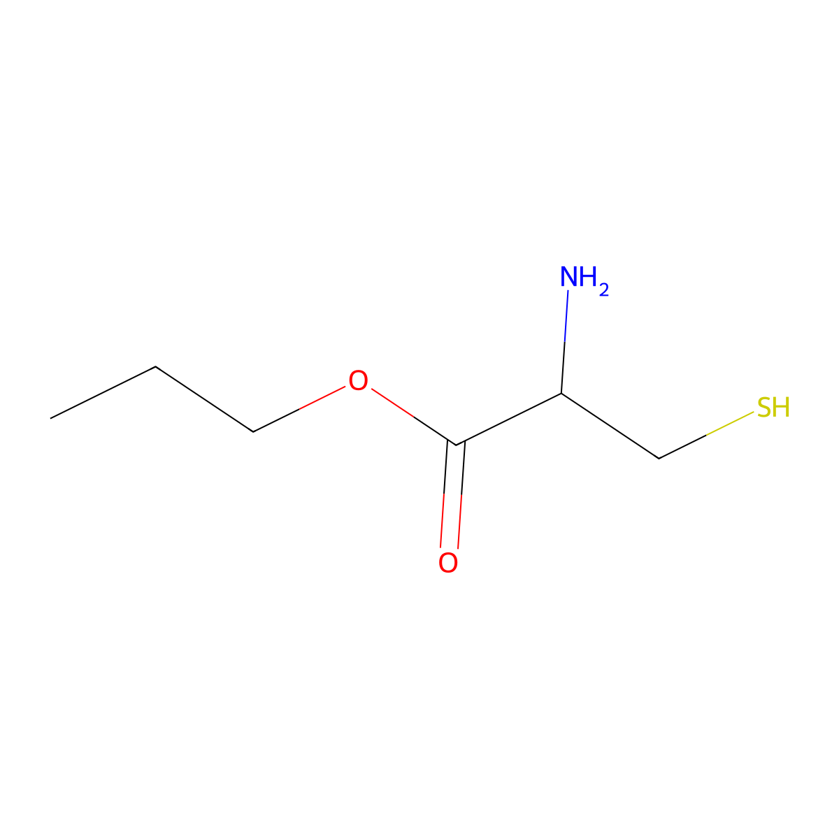 (R)-Propyl2-amino-3-mercaptopropanoate molecular structure, CAS 125511-28-6