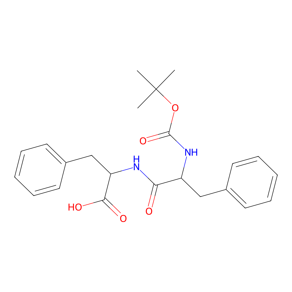 (R)-2-((R)-2-((tert-Butoxycarbonyl)amino)-3-phenylpropanamido)-3-phenylpropanoic acid molecular structure, CAS 125511-90-2