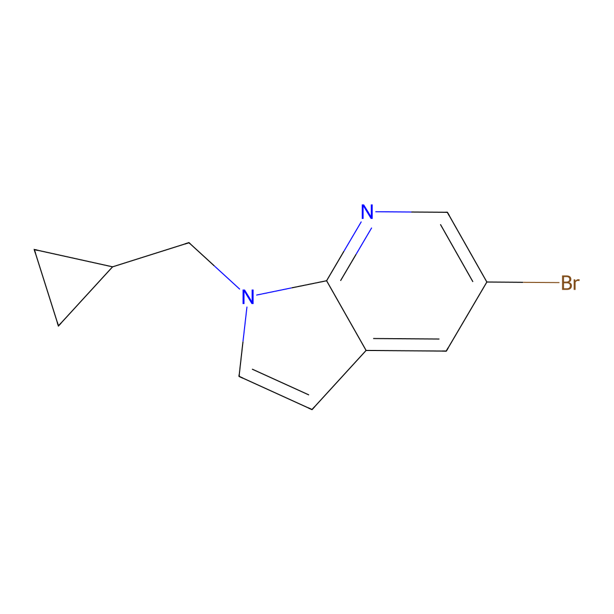 5-Bromo-1-(cyclopropylmethyl)-1H-pyrrolo[2,3-b]pyridine molecular structure, CAS 1255145-27-7