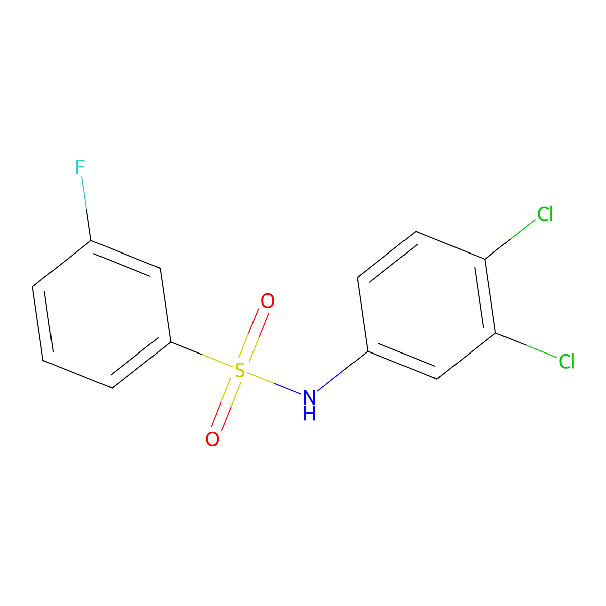 N-(3,4-dichlorophenyl)-3-fluorobenzenesulfonamide molecular structure, CAS 1255146-11-2