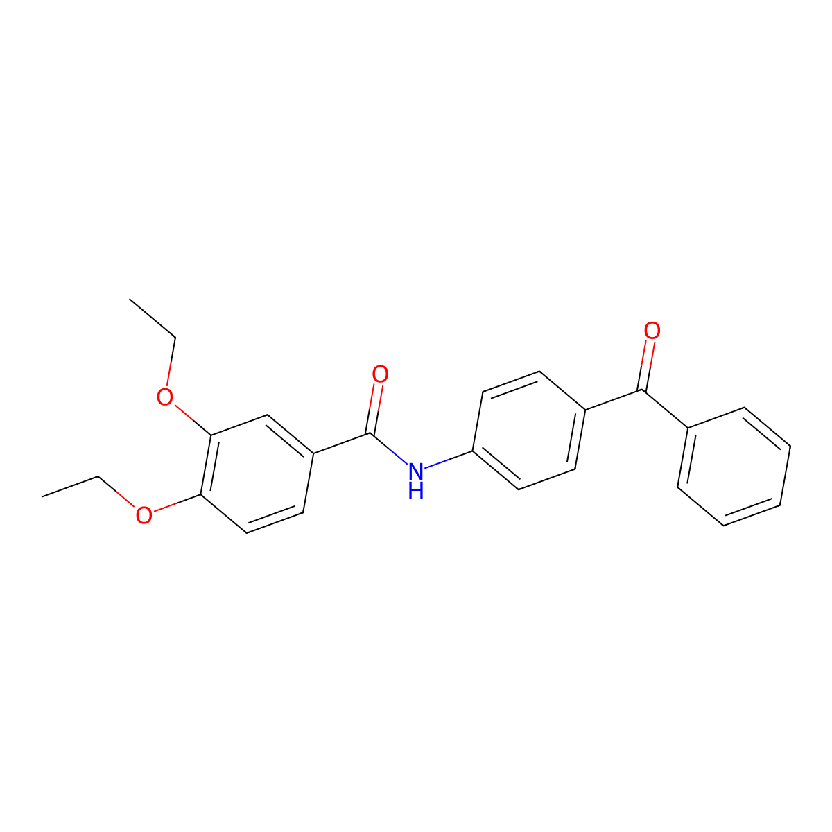 N-(4-benzoylphenyl)-3,4-diethoxybenzamide molecular structure, CAS 1255146-15-6