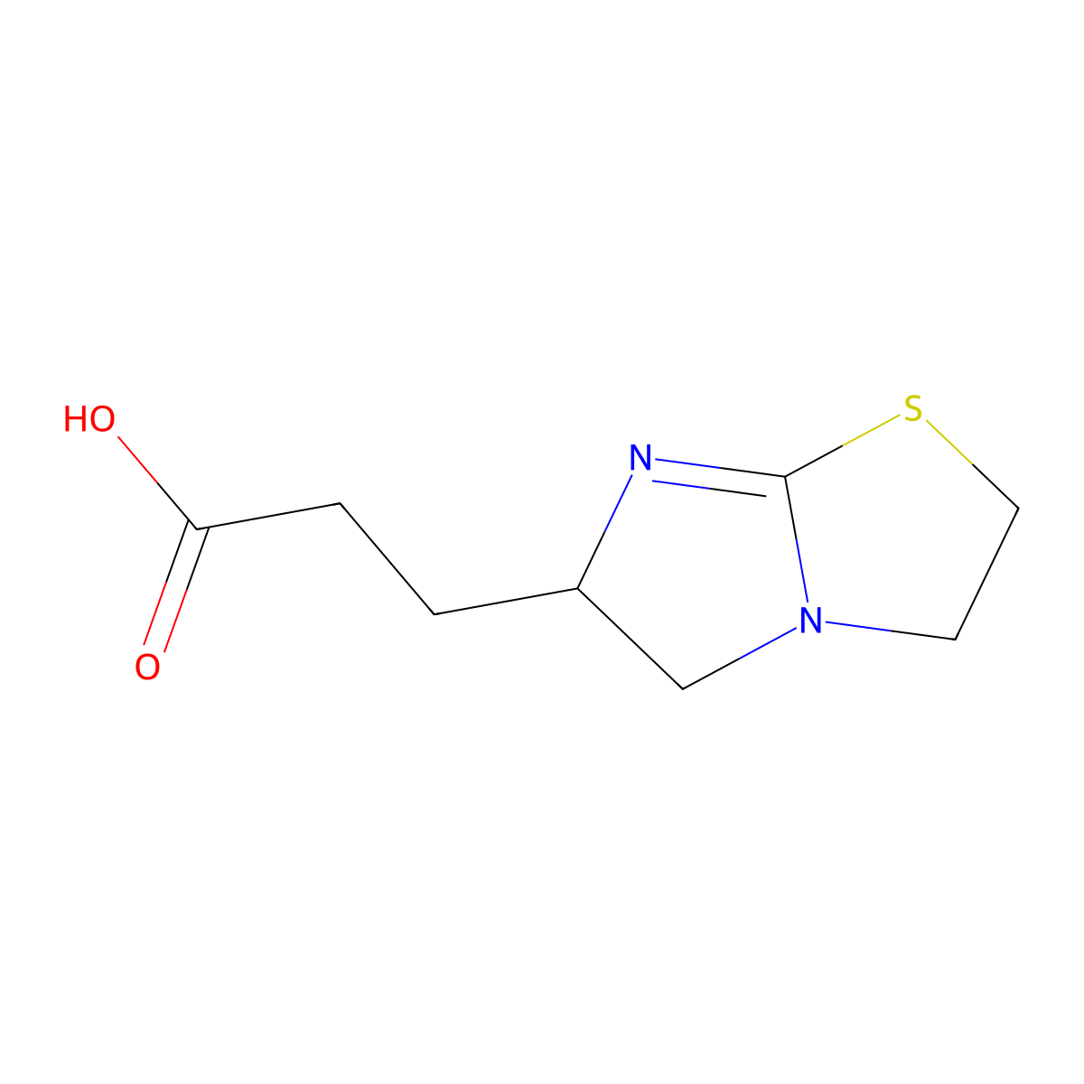 3-(2,3,5,6-Tetrahydroimidazo[2,1-b][1,3]thiazol-6-yl)propanoic acid molecular structure, CAS 1255146-89-4