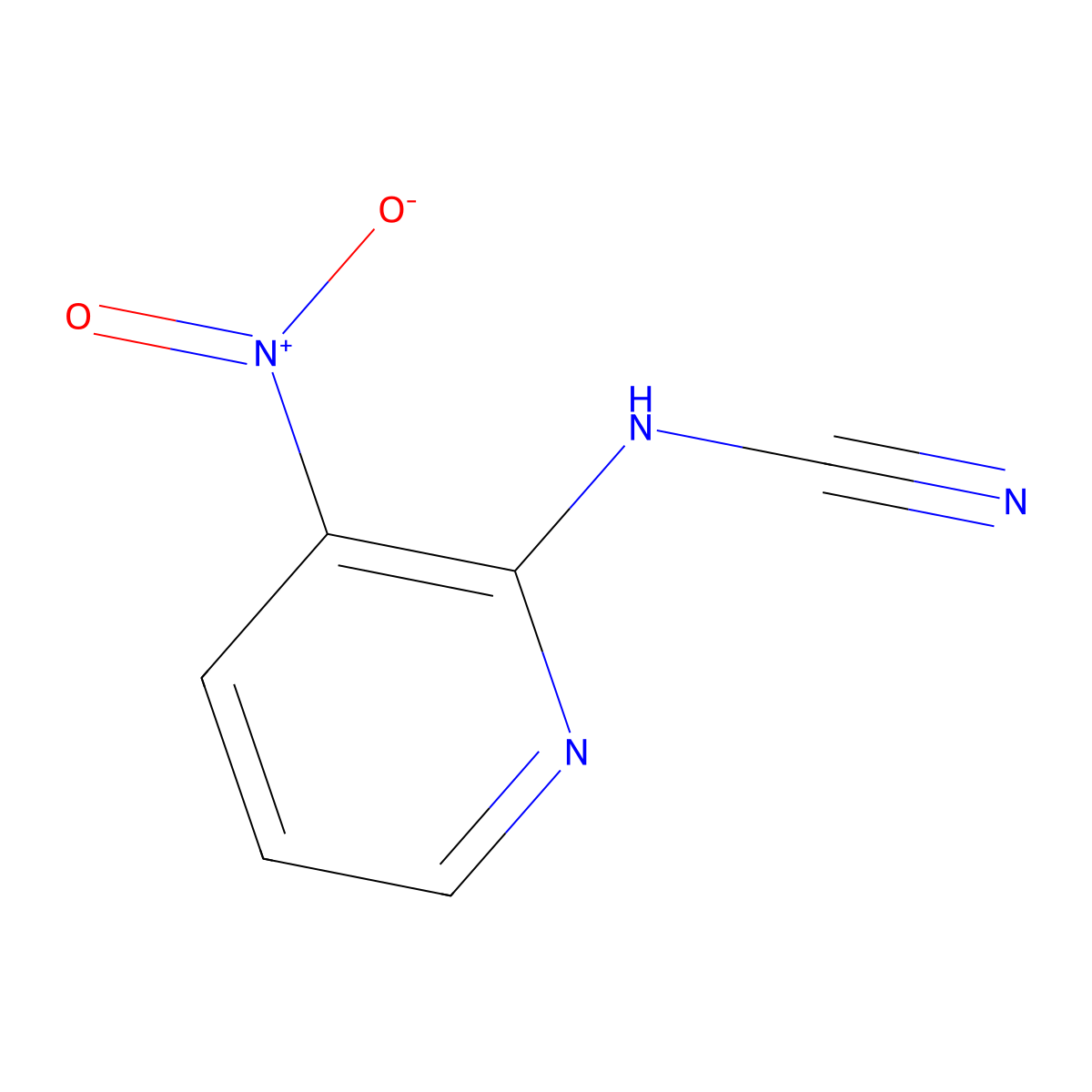 (3-Nitropyridin-2-yl)cyanamide molecular structure, CAS 1255146-90-7