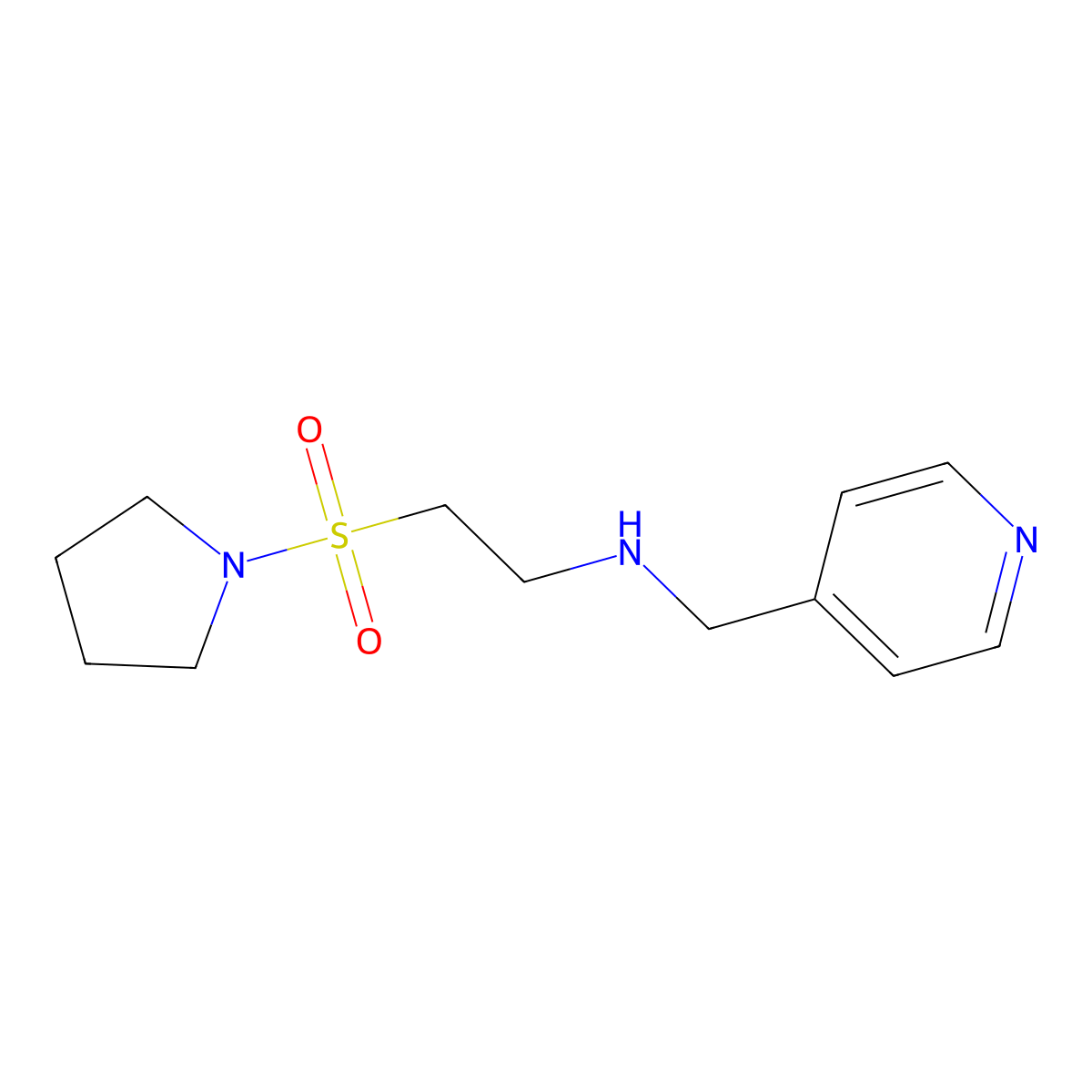N-(pyridin-4-ylmethyl)-2-(pyrrolidin-1-ylsulfonyl)ethanamine molecular structure, CAS 1255146-94-1
