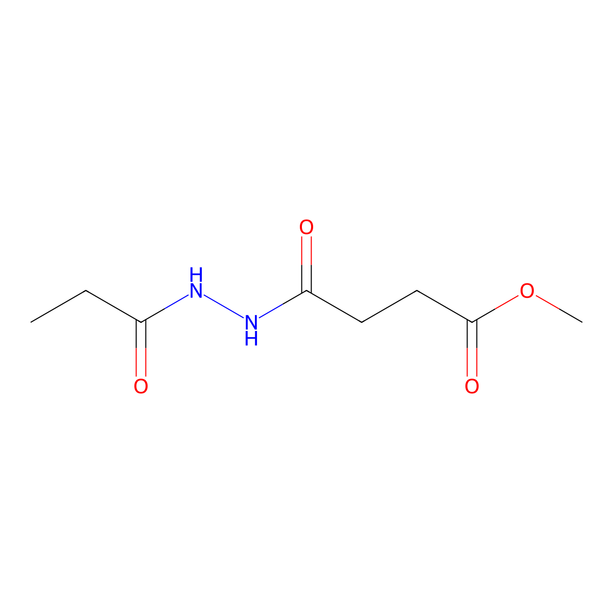 Methyl 4-oxo-4-(2-propionylhydrazino)butanoate molecular structure, CAS 1255147-06-8