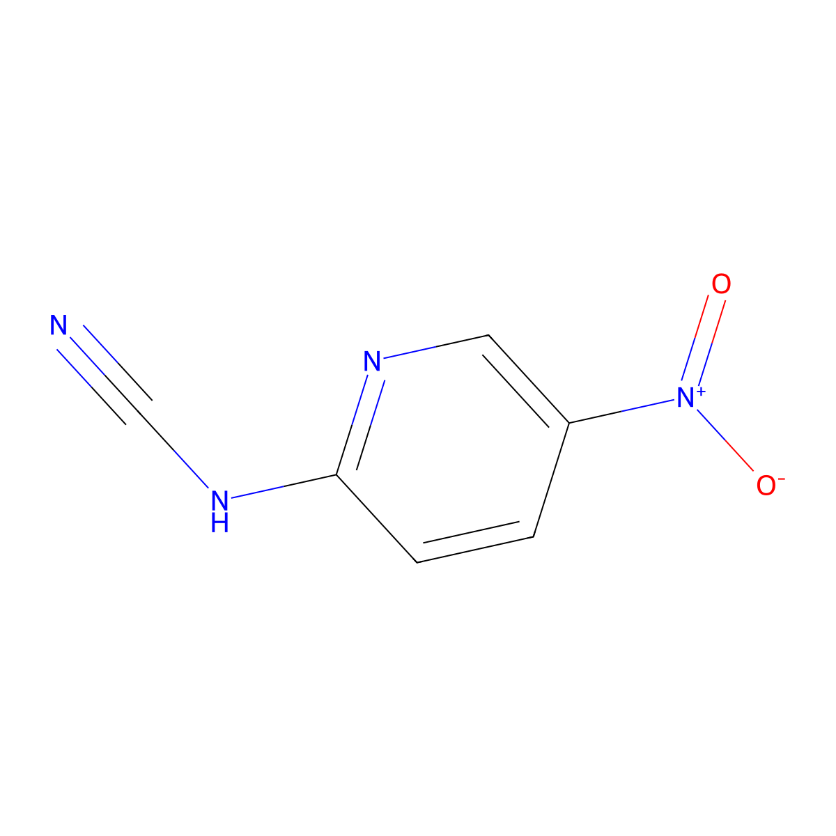 (5-Nitropyridin-2-yl)cyanamide molecular structure, CAS 1255147-10-4