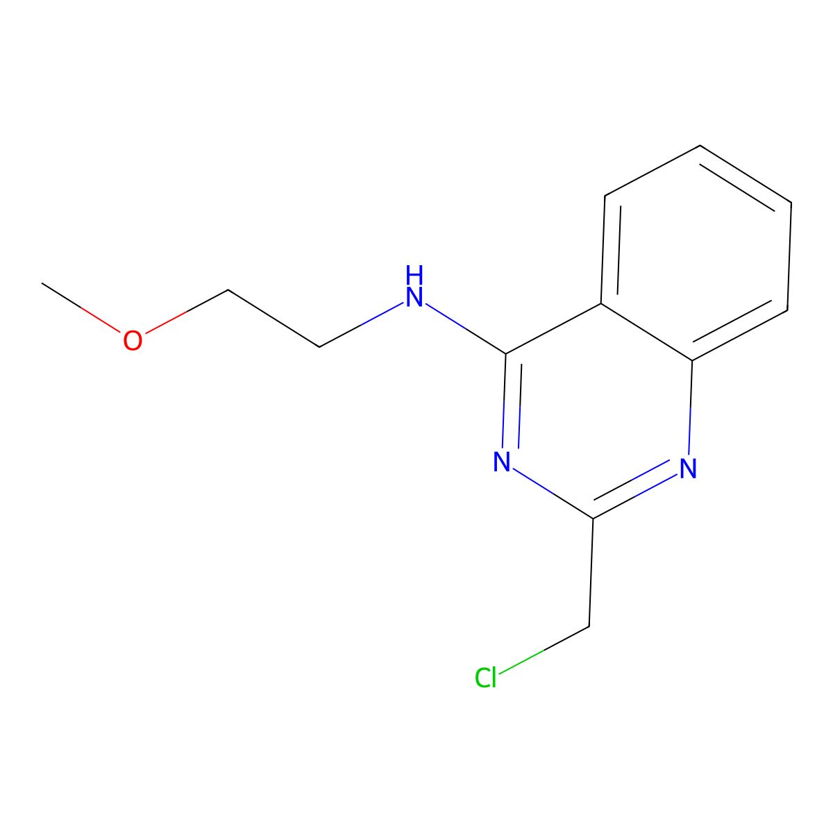 2-(chloromethyl)-N-(2-methoxyethyl)quinazolin-4-amine molecular structure, CAS 1255147-15-9