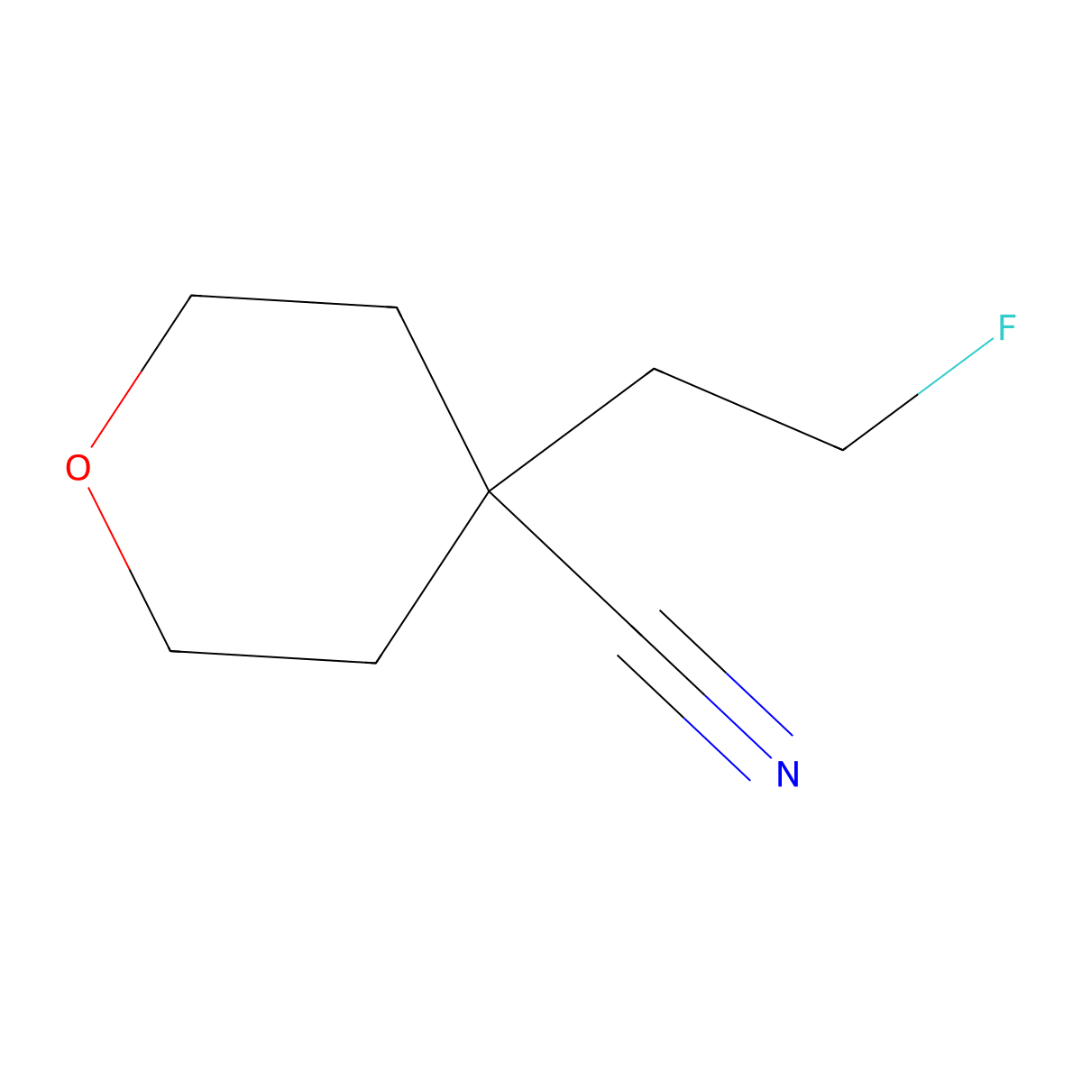 4-(2-fluoroethyl)tetrahydro-2H-pyran-4-carbonitrile molecular structure, CAS 1255147-18-2