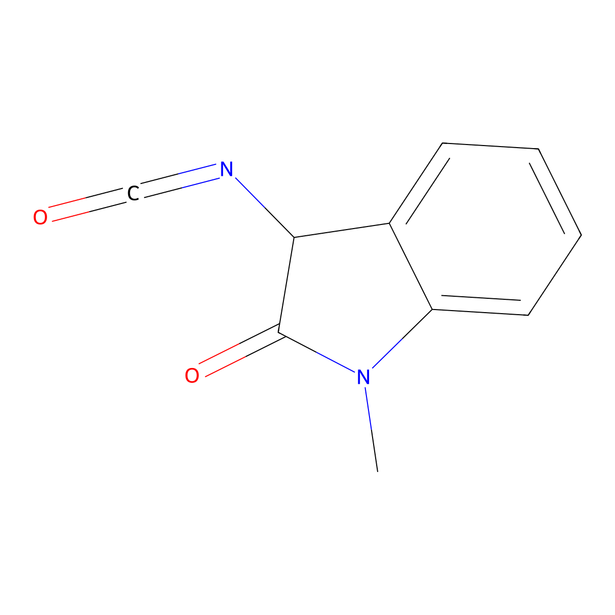 3-isocyanato-1-methyl-1,3-dihydro-2H-indol-2-one molecular structure, CAS 1255147-26-2