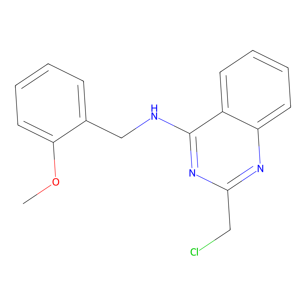 2-(chloromethyl)-N-(2-methoxybenzyl)quinazolin-4-amine molecular structure, CAS 1255147-28-4