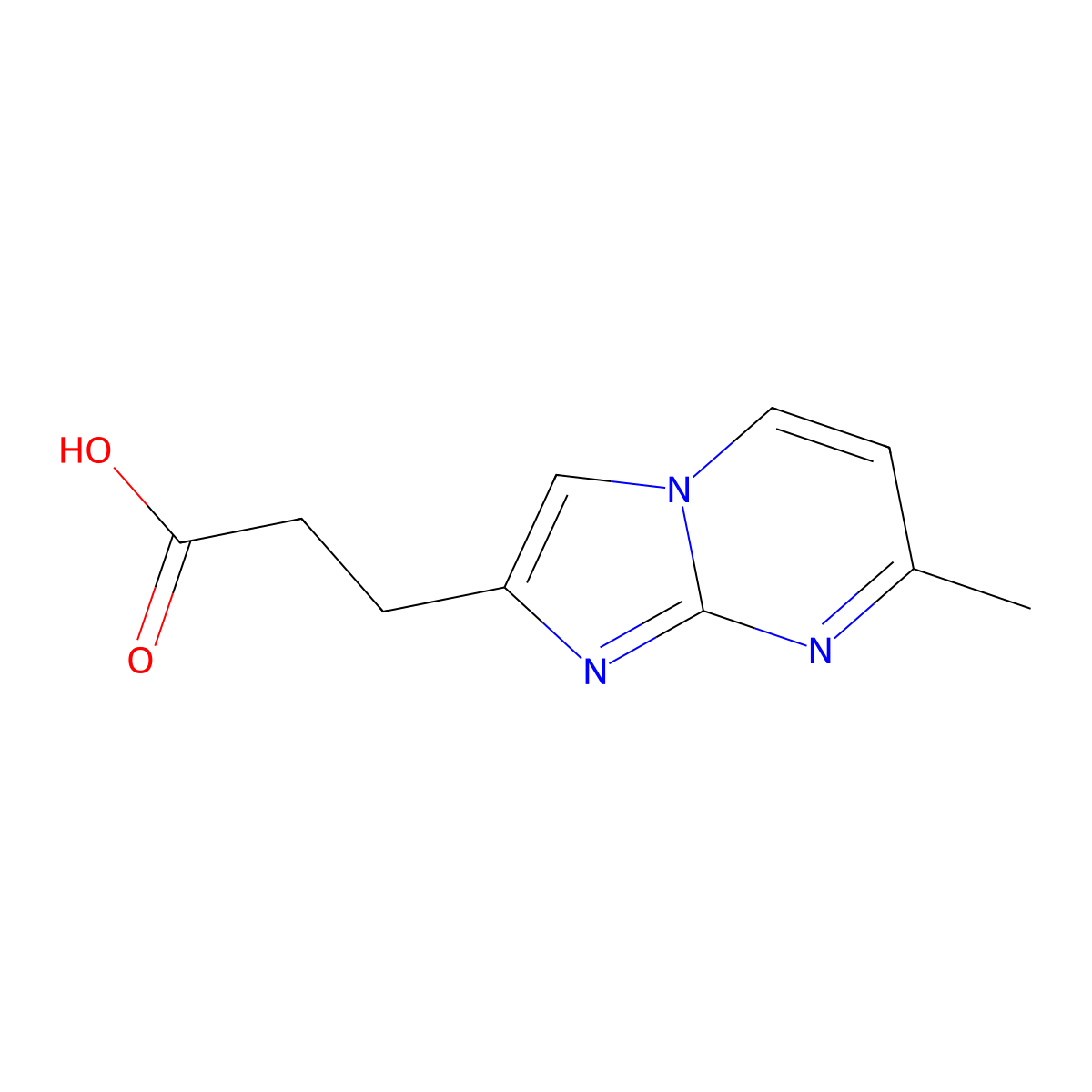 3-(7-Methylimidazo[1,2-a]pyrimidin-2-yl)propanoic acid molecular structure, CAS 1255147-29-5