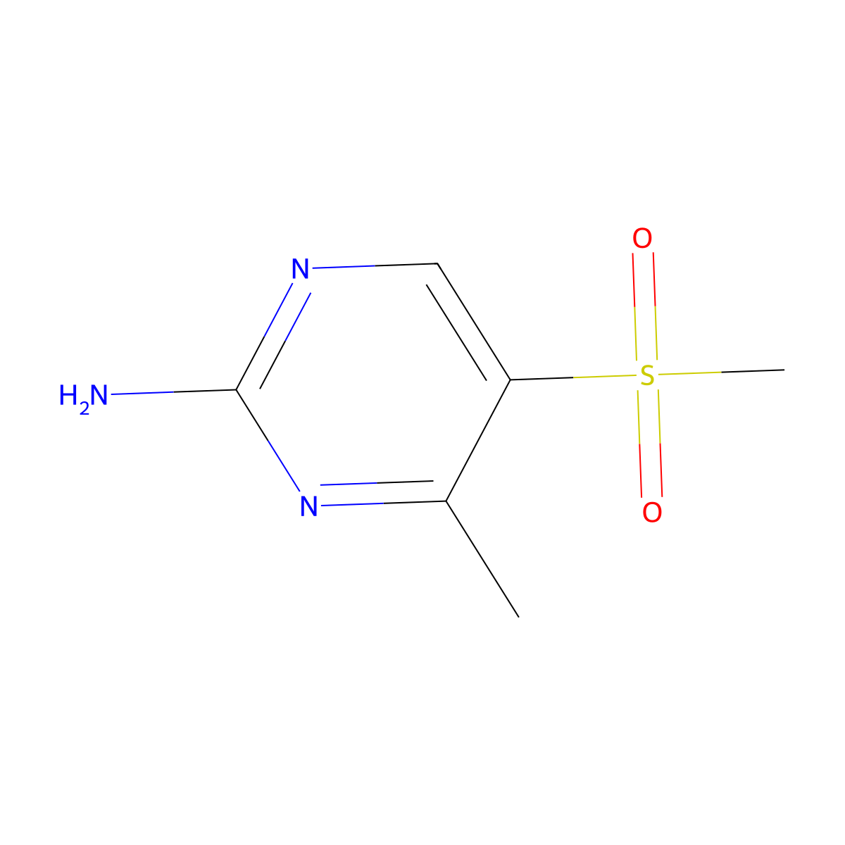 4-Methyl-5-(methylsulfonyl)pyrimidin-2-amine molecular structure, CAS 1255147-35-3