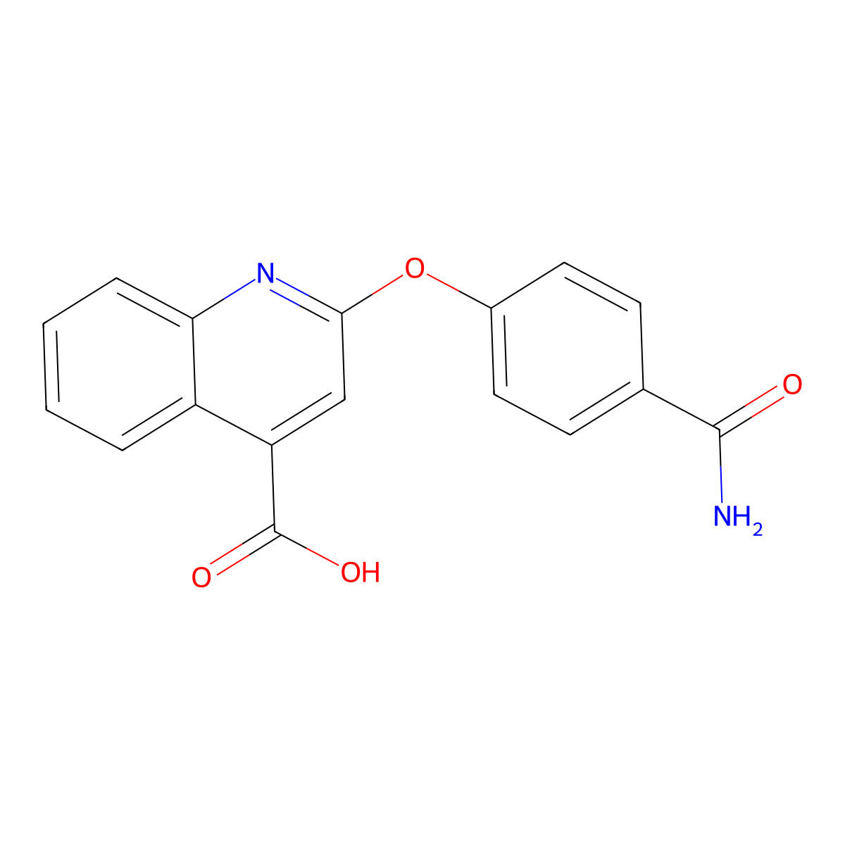 2-[4-(Aminocarbonyl)phenoxy]quinoline-4-carboxylic acid molecular structure, CAS 1255147-41-1