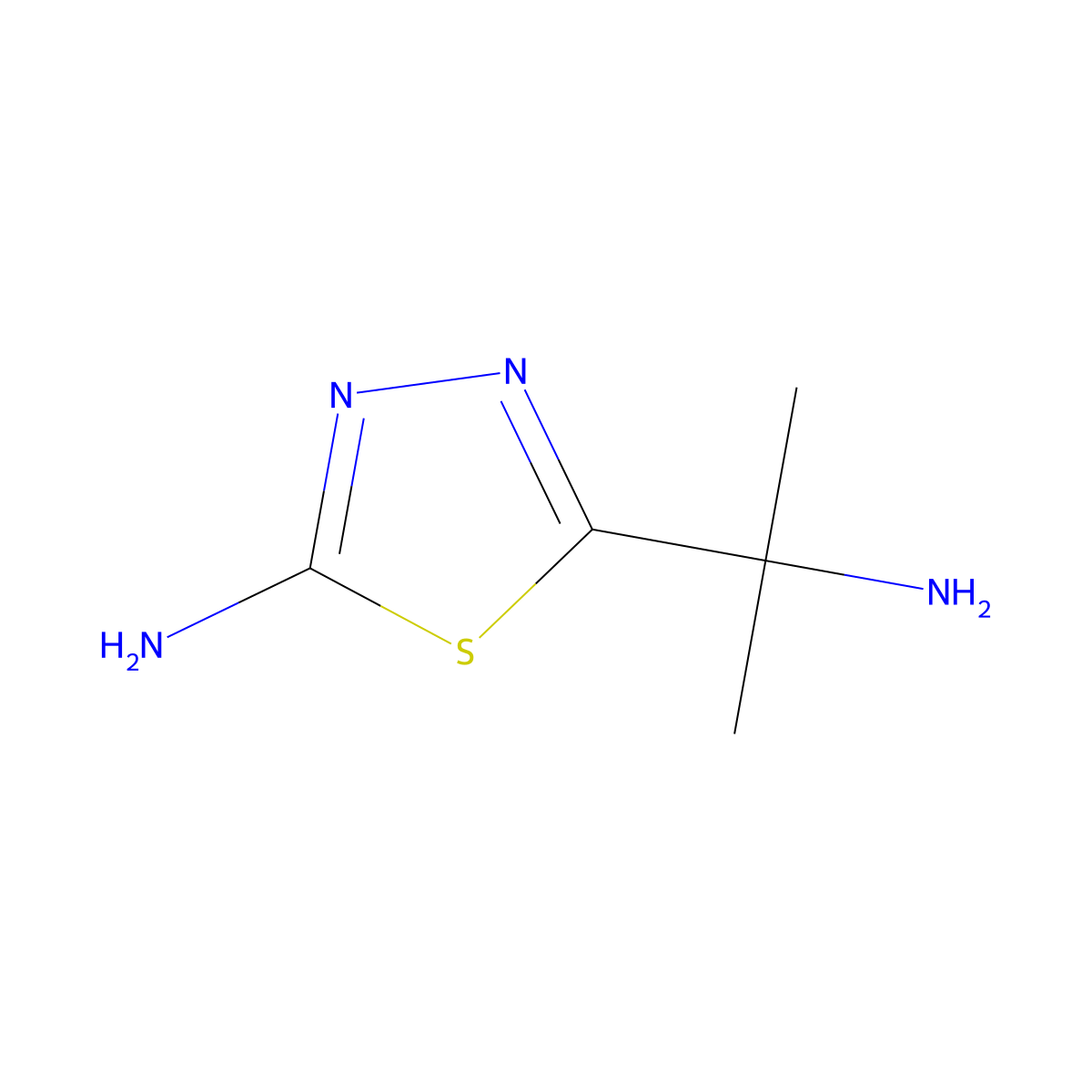 5-(2-Aminopropan-2-yl)-1,3,4-thiadiazol-2-amine molecular structure, CAS 1255147-42-2