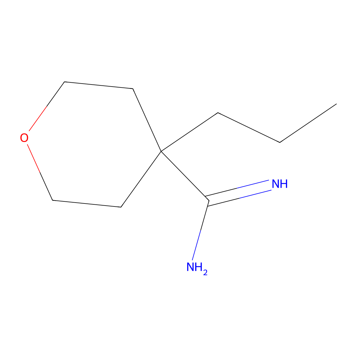 4-propyltetrahydro-2H-pyran-4-carboximidamide molecular structure, CAS 1255147-43-3