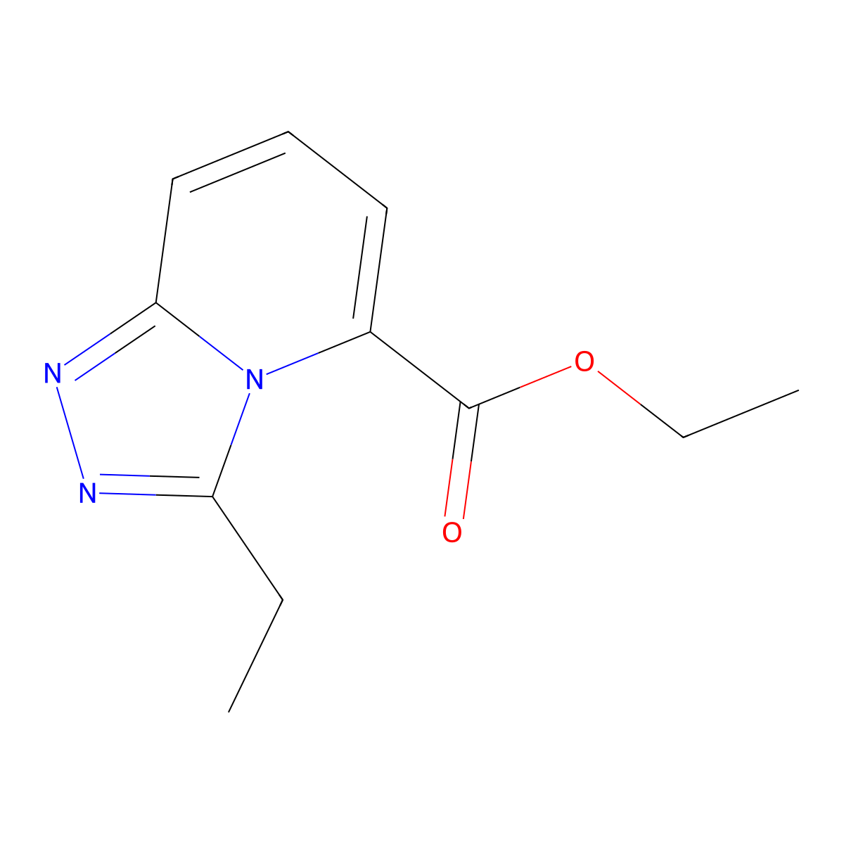 Ethyl 3-ethyl[1,2,4]triazolo[4,3-a]pyridine-5-carboxylate molecular structure, CAS 1255147-46-6