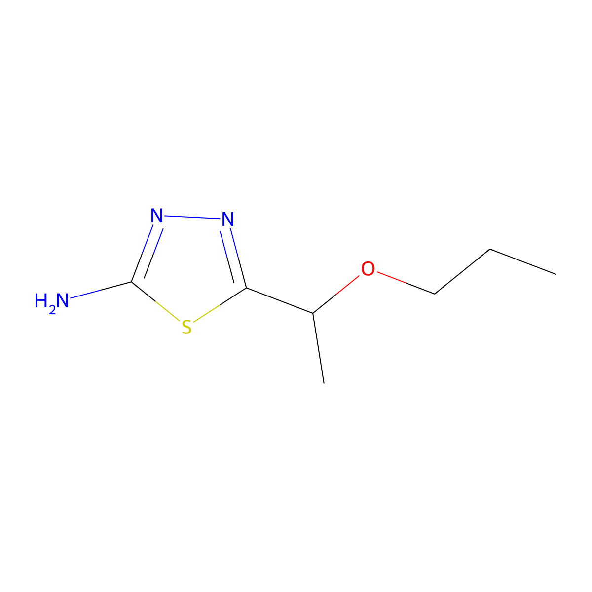 5-(1-Propoxyethyl)-1,3,4-thiadiazol-2-amine molecular structure, CAS 1255147-63-7