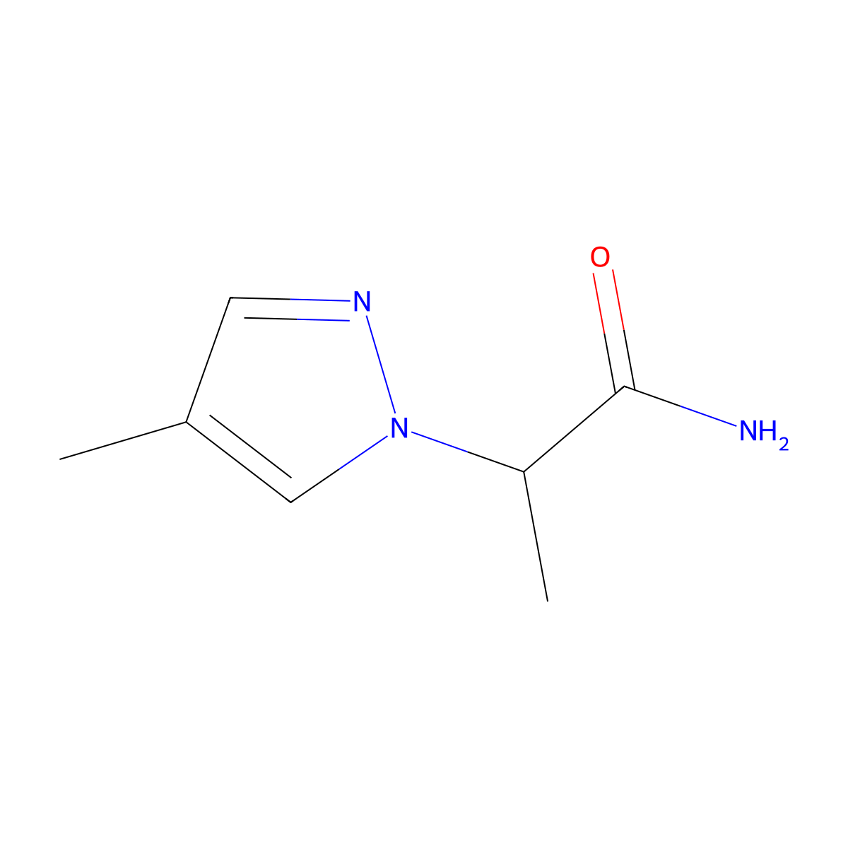 2-(4-Methyl-1H-pyrazol-1-yl)propanamide molecular structure, CAS 1255147-64-8