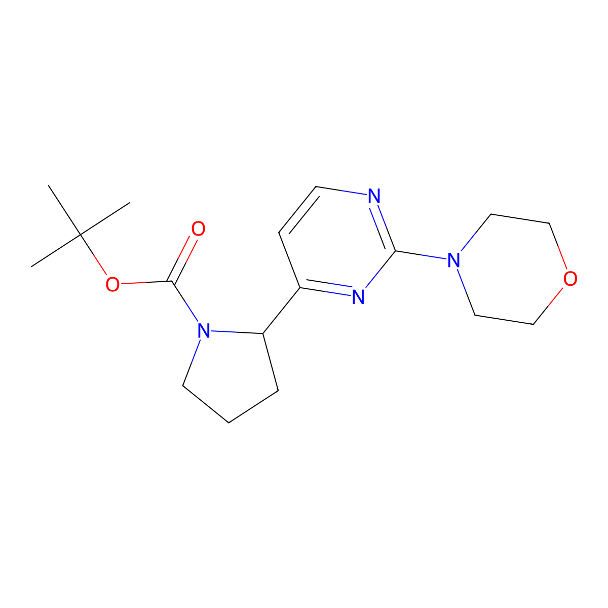 Tert-butyl 2-(2-morpholin-4-ylpyrimidin-4-yl)pyrrolidine-1-carboxylate molecular structure, CAS 1255147-65-9