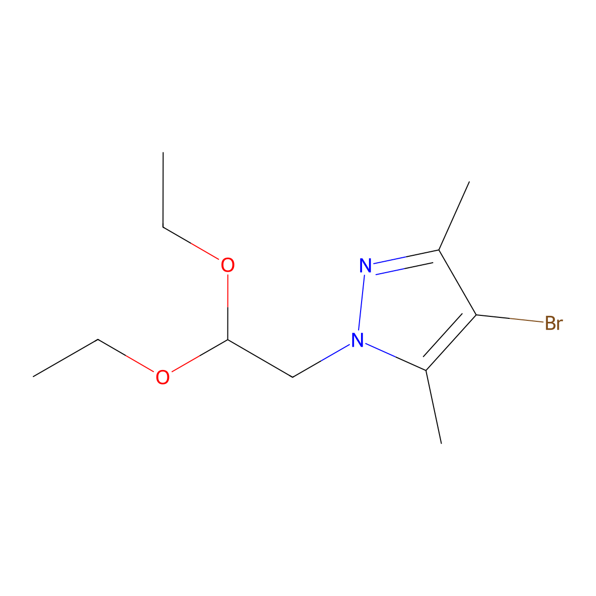 4-Bromo-1-(2,2-diethoxyethyl)-3,5-dimethyl-1H-pyrazole molecular structure, CAS 1255147-68-2