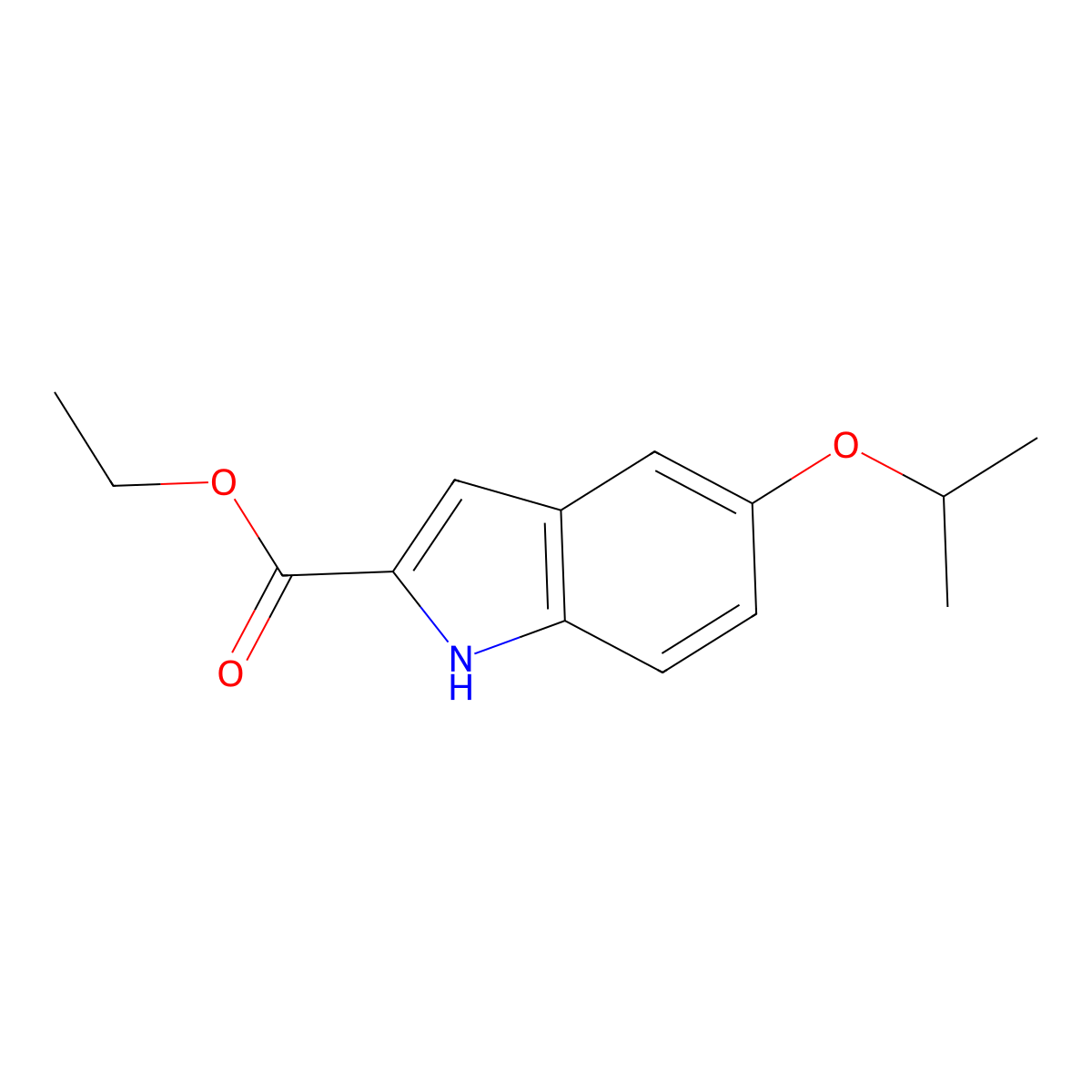 ethyl 5-isopropoxy-1H-indole-2-carboxylate molecular structure, CAS 1255147-70-6