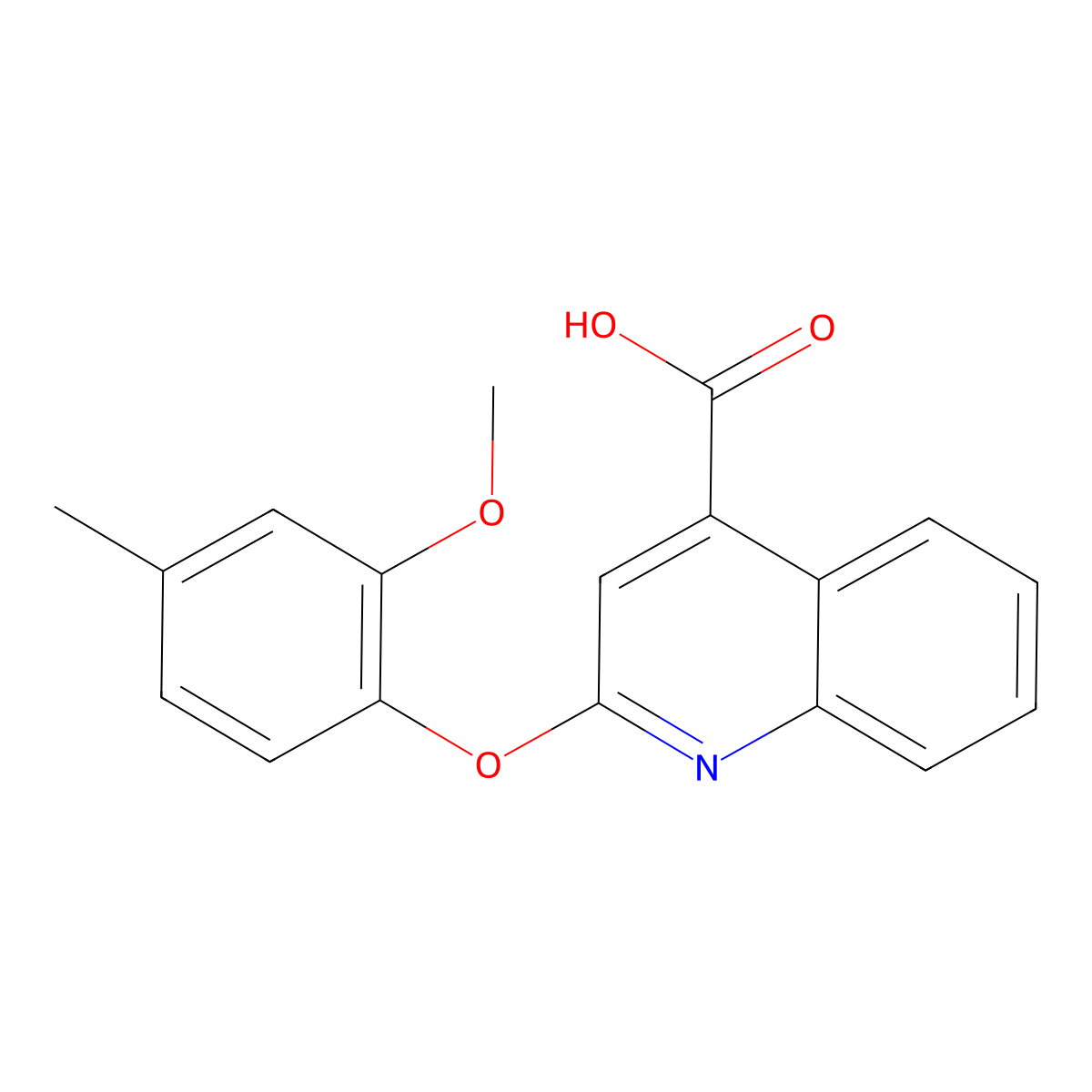 2-(2-Methoxy-4-methylphenoxy)quinoline-4-carboxylic acid molecular structure, CAS 1255147-72-8