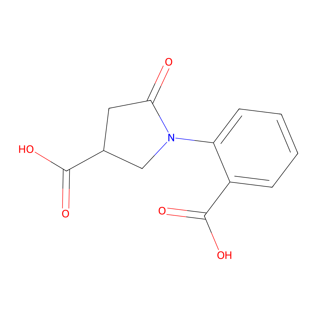 1-(2-Carboxyphenyl)-5-oxopyrrolidine-3-carboxylic acid molecular structure, CAS 1255147-76-2