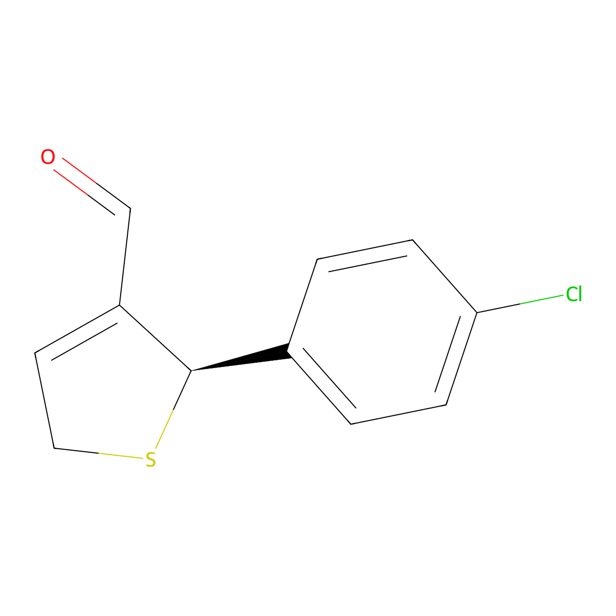 (R)-2-(4-Chlorophenyl)-2,5-dihydrothiophene-3-carbaldehyde molecular structure, CAS 1255188-99-8