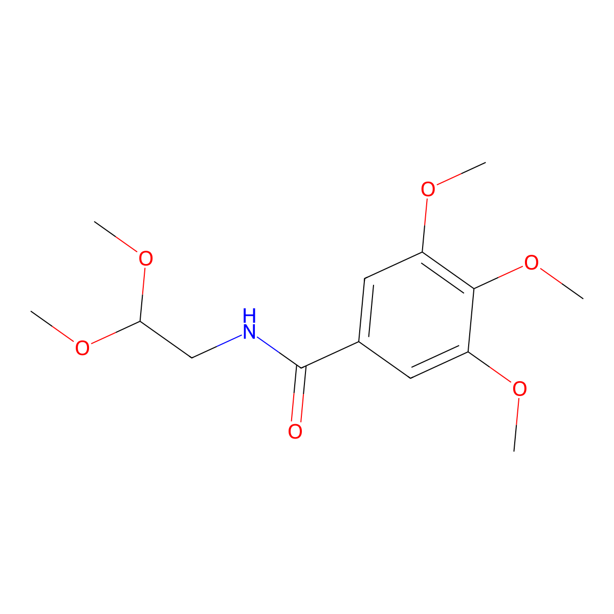 N-(2,2-dimethoxyethyl)-3,4,5-trimethoxybenzamide molecular structure, CAS 1255204-70-6